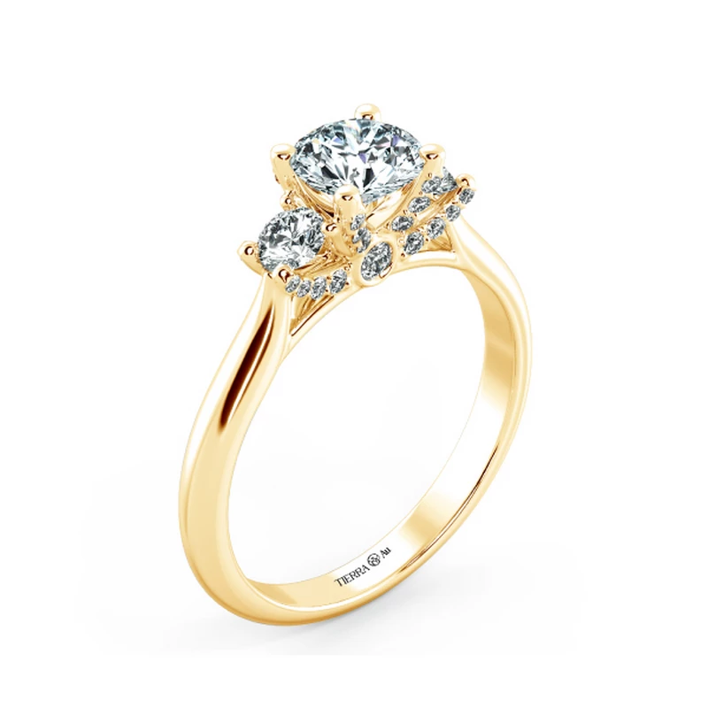 Nhẫn đính hôn Threestone có bridge accent NCH3203 4